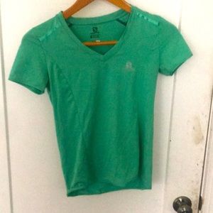 Salomon light green work out shirt